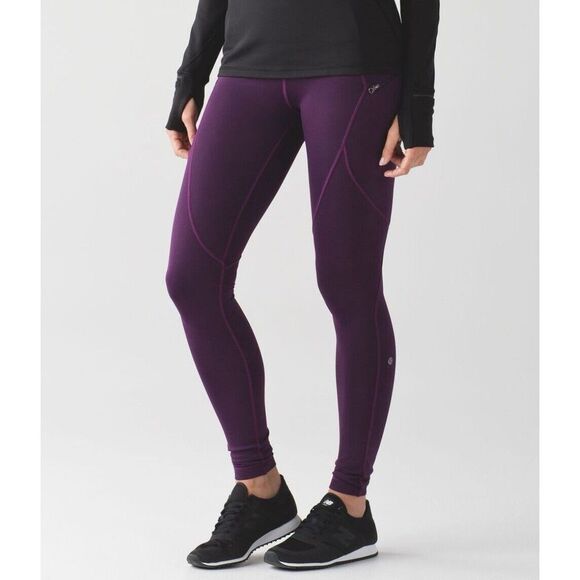 lululemon athletica Pants - Lululemon First Mile Tech Tight Leggings Womens 2? Darkest Magenta Cold Weather
